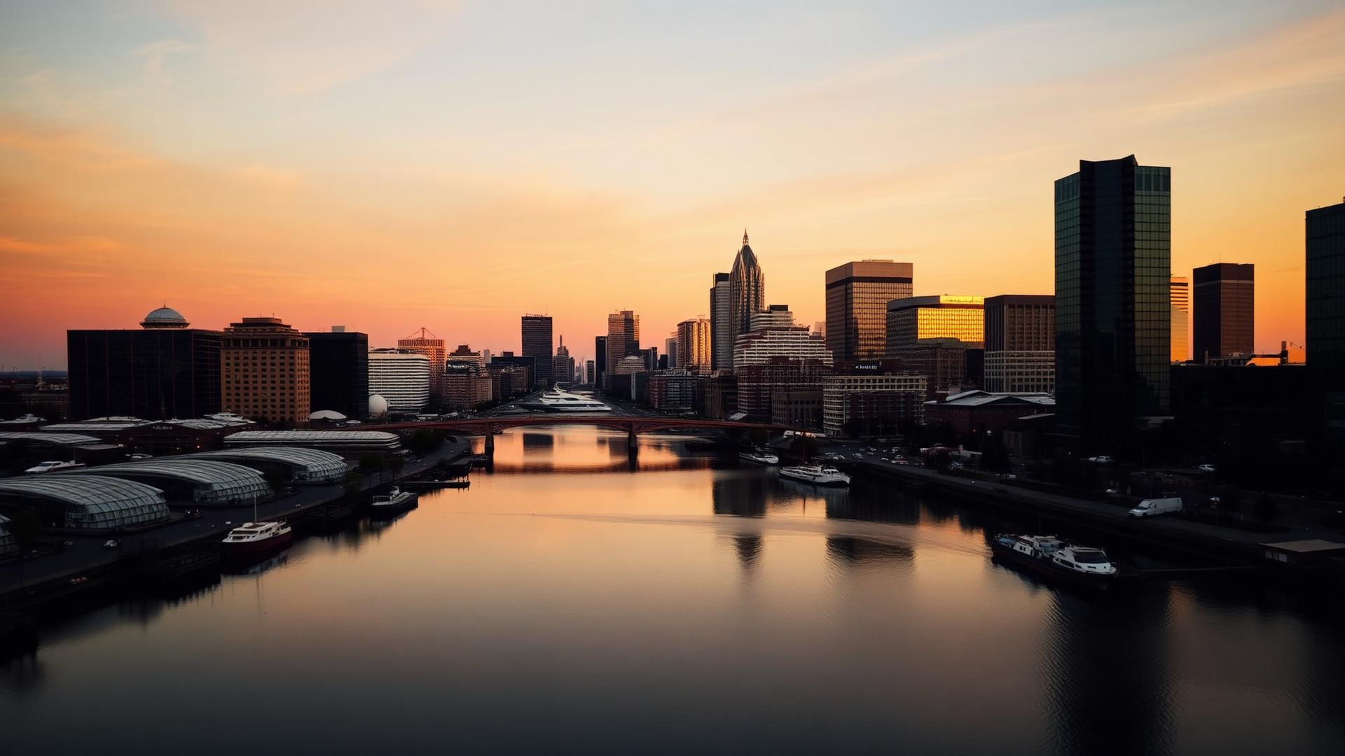 Baltimore skyline at dusk